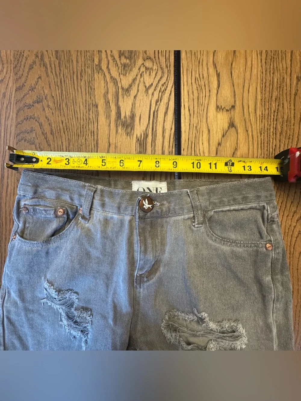 One Teaspoon Awesome Baggie Shorts Waist 28 Denim Destroyed Long Jean Cut Offs